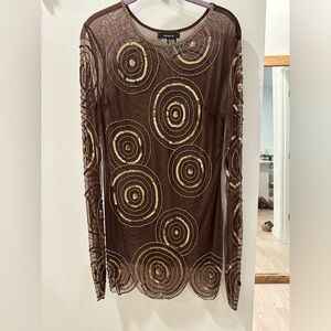 Arden B gold sequin sheer dress or tunic